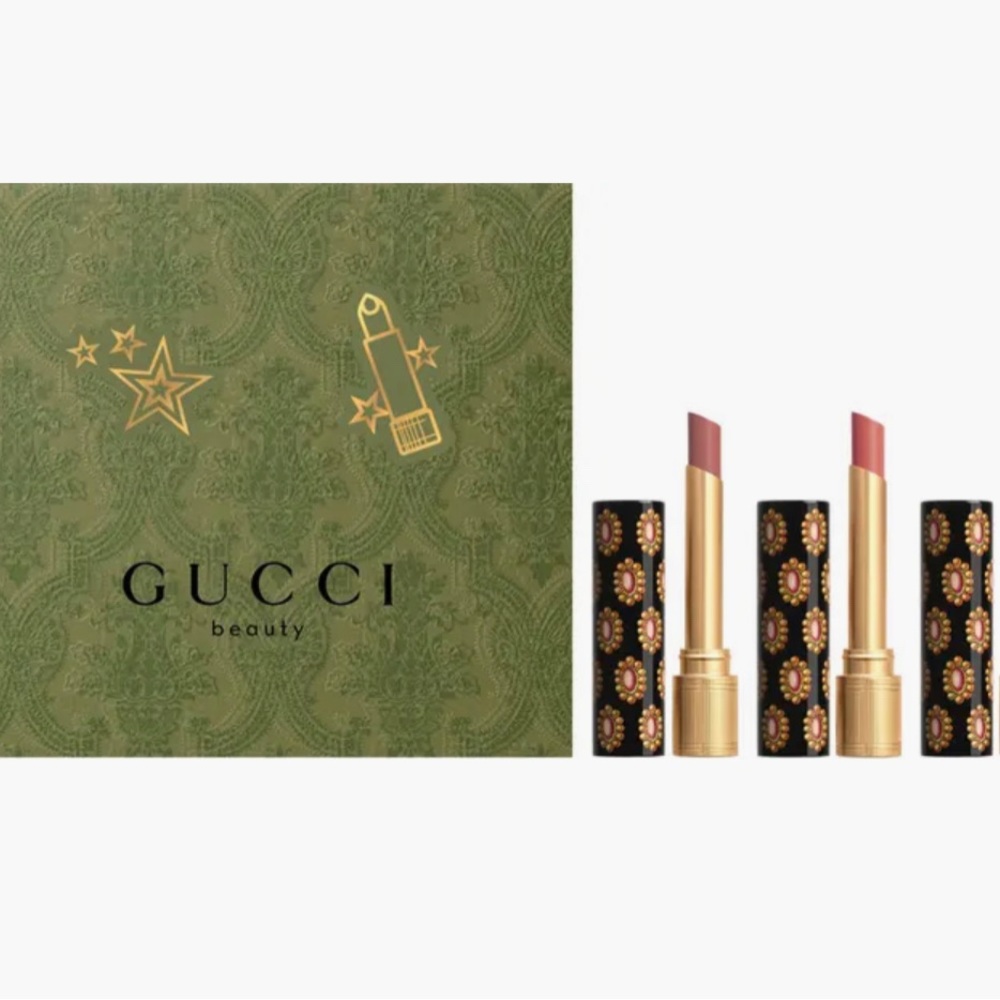 New In The Box Gucci Rouge de Beauté Brillant Glow & Care Lipstick Trio